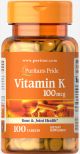 Puritan's Pride Vitamin K 100 mcg 100 tabletten 3070