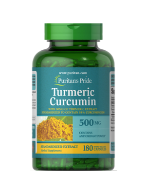 Puritan's Pride Curcumin Purcane Curcuma 500 mg, 180 gélules 15419