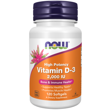 NOW Vitamine D-3 2000 IU 120 gélules