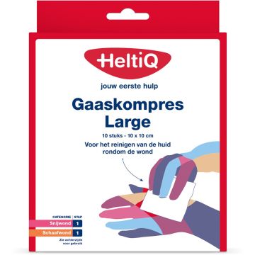 HeltiQ Compresse de gaze Large 10 x 10 cm 10 pièces