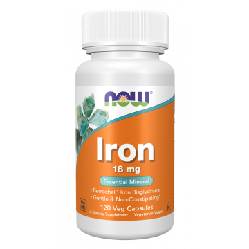 NOW Le fer 18 mg 120 gélules