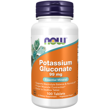 NOW Potassium Guconate 99mg 100 comprimés