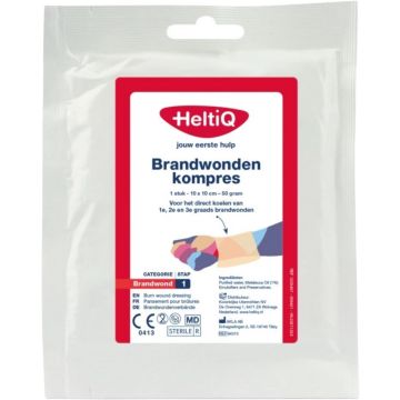 HeltiQ Compresse pour brûlures 10 x 10 cm 1 pièce