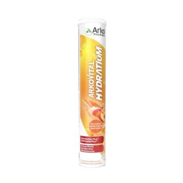Arkopharma Arkovital Hydratium Électrolytes Pêche 24 Comprimés Effervescents