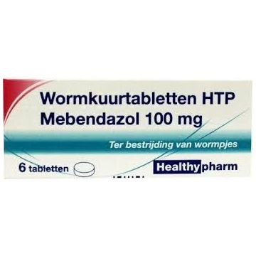 Healthypharm Wormkuurtabletten HTP Mebendazol 100 mg 6 stuks