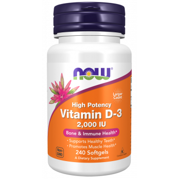 NOW Vitamine D-3 2000 UI 240 gélules