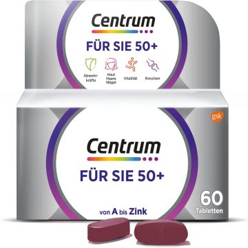 Centrum Für Sie 50+, 60 St. – Hochwertiges Nahrungsergänzungsmittel speziell für Frauen ab 50 zur täglichen Komplettversorgung mit Mikronährstoffen - Verpackung kann variieren