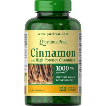 Complexe de cannelle Puritan's Pride avec chrome haute puissance 1000 mg 60 gélules 15061
