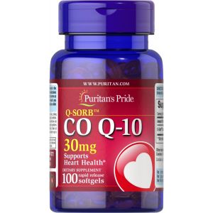 Puritan's Pride Co Q-10 30 mg 100 Softgels 7271