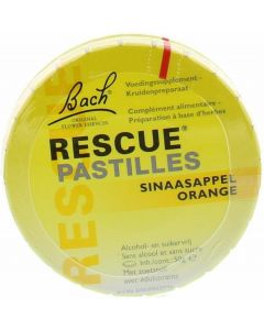 Bach Rescue Pastilles Sinaasappel Blikje à 50 gram (ca. 38 pastilles). 