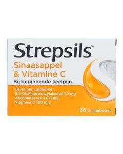 Strepsils Sinaasappel & Vitamine C 36 Zuigtabletten