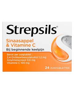 Strepsils Sinaasappel & Vitamine C 24 Zuigtabletten
