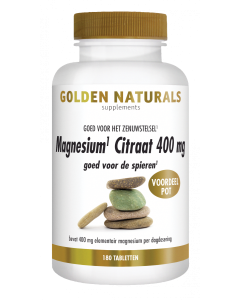 Golden Naturals Citrate de magnésium 400 mg 180 comprimés