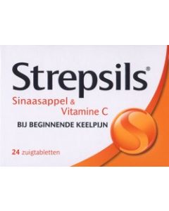 Strepsils Sinaasappel & Vitamine C 24 Zuigtabletten